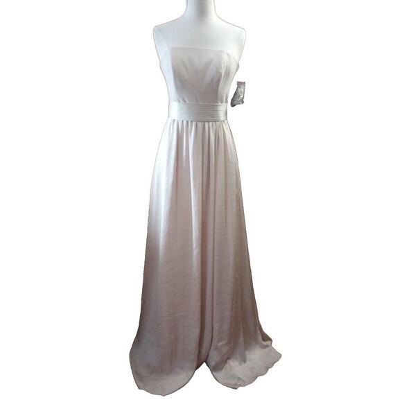 White By Vera Wang Dress Strapless W/Pockets Champagne Sz 2 Wedding Gown Prom - Picture 2 of 13